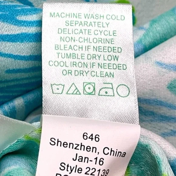 Lilly Pulitzer‎ Dress Calissa Floral Blue Green Sleeveless Mini Sz 2 Shift Crepe - Picture 7 of 9